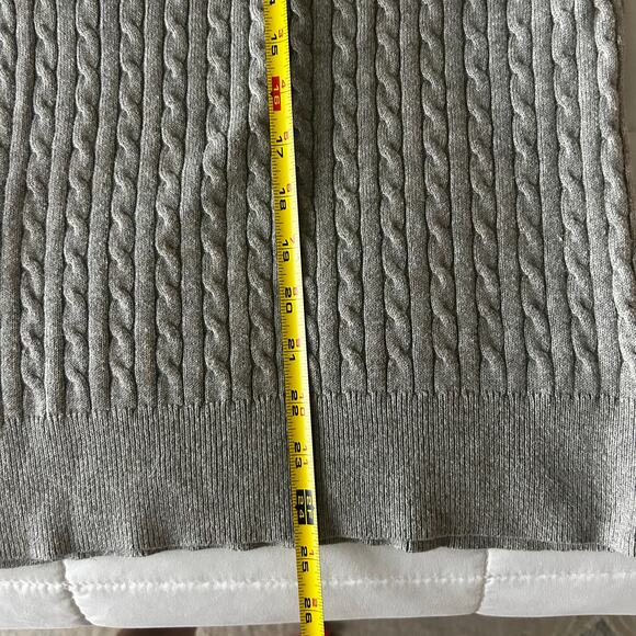 Tommy Hilfiger Cotton + Cashmere grey V neck sweater Preppy Light Academia - Picture 10 of 10